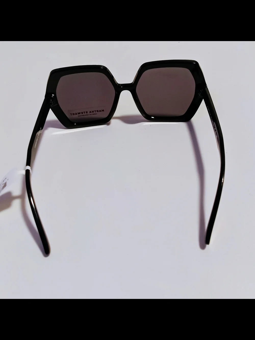 Martha Stewart Black Oversized Geometric Sunglasses New With Tag.